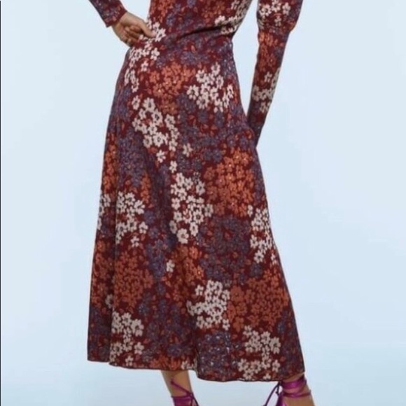 ZARA, FLORAL JACQUARD KNIT DRESS, sz S, NWT - Picture 14 of 14